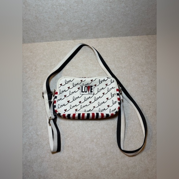 Brighton Handbags - Brighton White Red Love Scroll Cross Body Bag Purse Valentines Day Heart